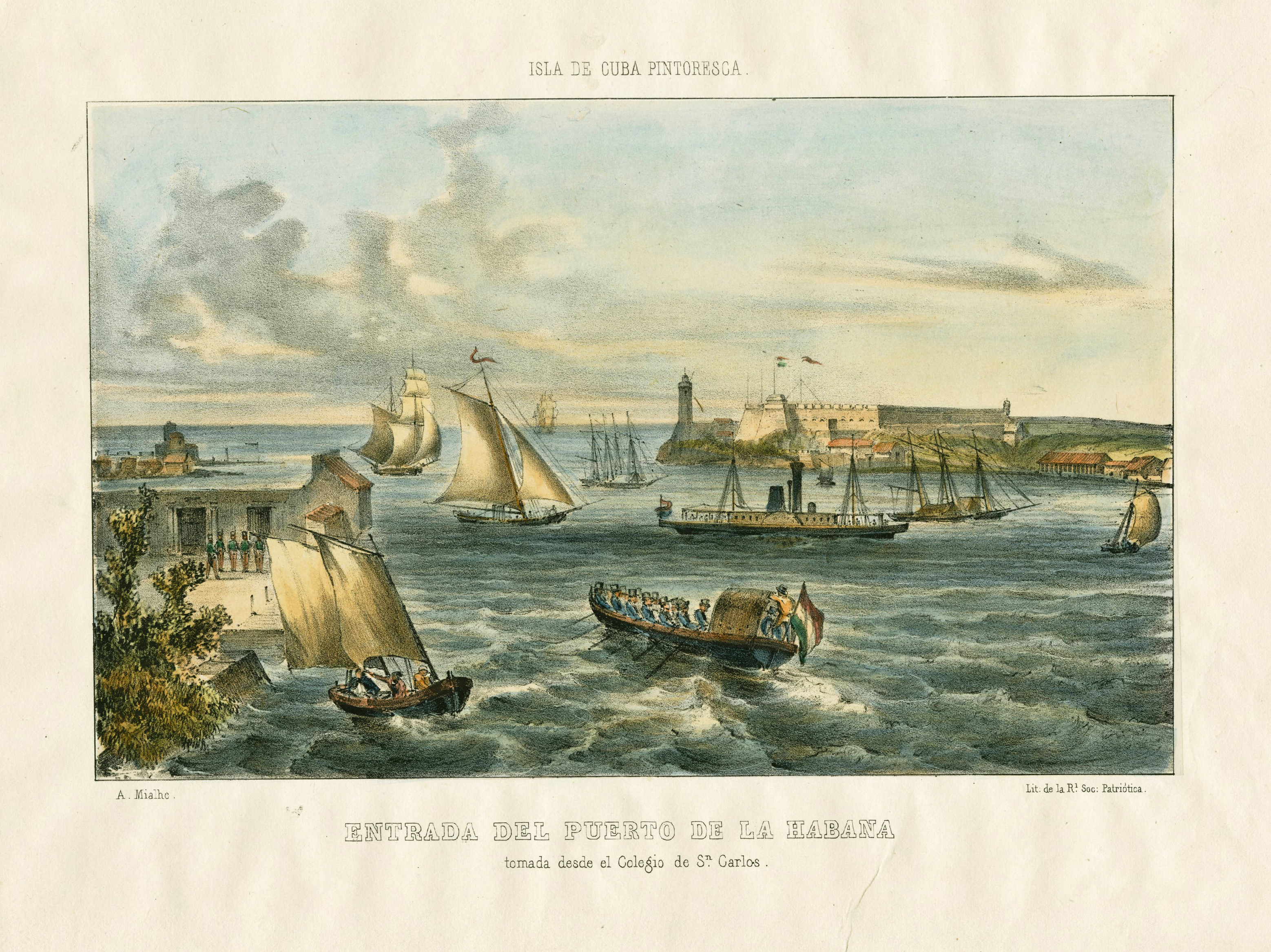 Port of Havana, 1839 Isla de Cuba Pintoresca