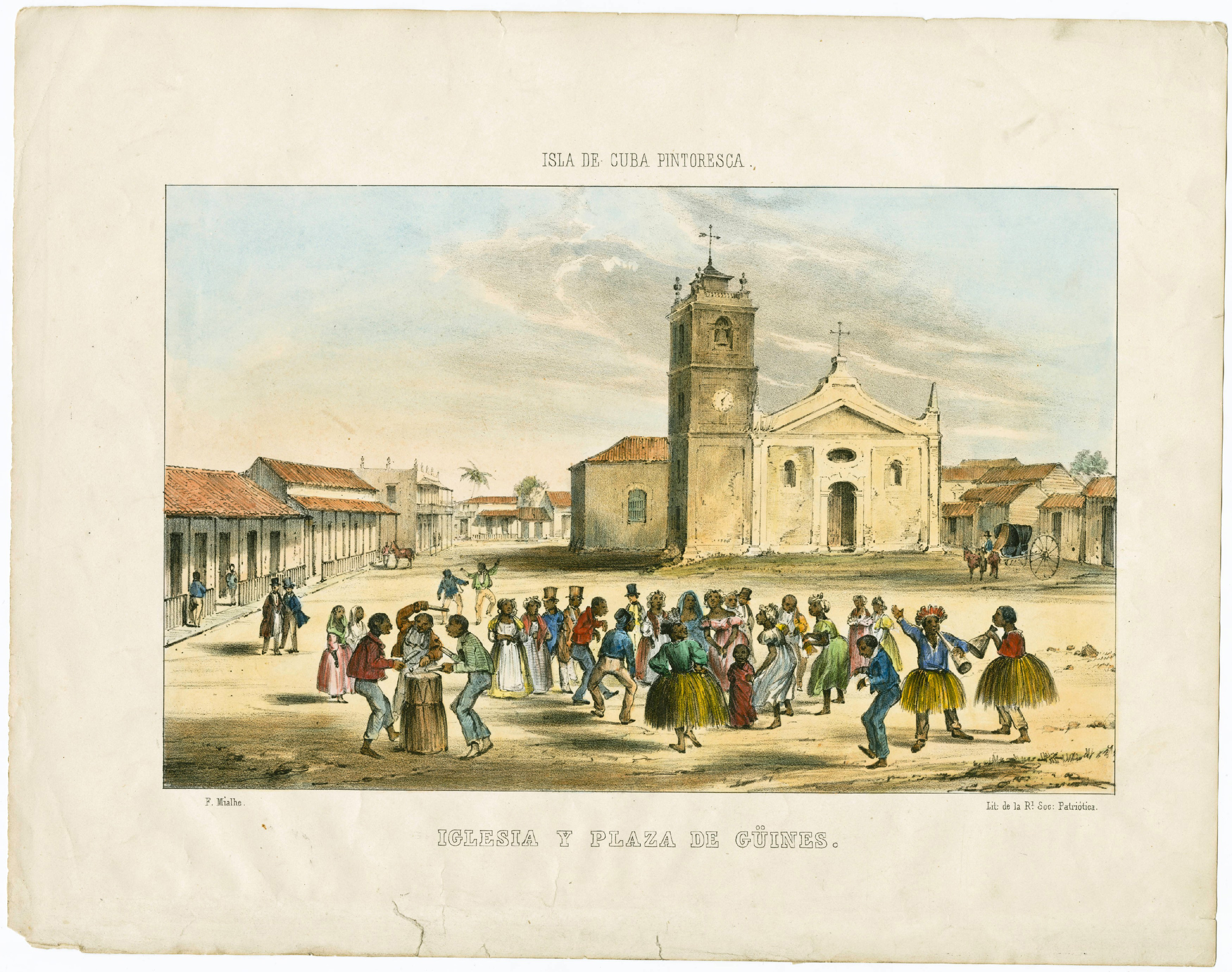 Plaza, Güines, Cuba, 1839 Isla de Cuba Pintoresca